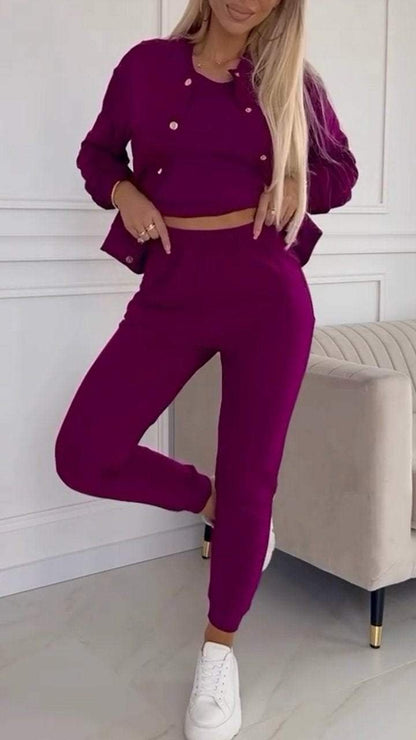 Damen Sportanzug Kurzarm Oberteil Urban Jacke Eveloria