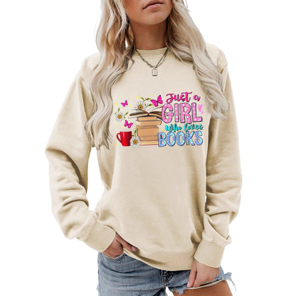 Damen Sweatshirt Buchmotiv Lässig Grau Eveloria