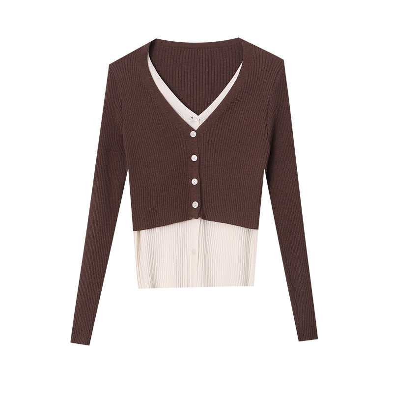Damen Strickcardigan Lässig Knopfverschluss Rippstruktur Beige
