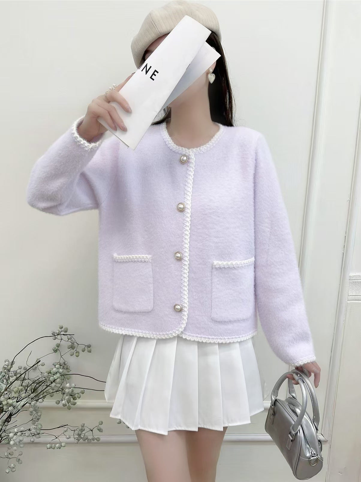 Damen Strickjacke mit Knöpfen und Taschen Eveloria