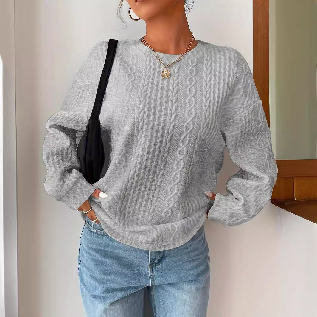 Damen Strickpullover Struktur Optik Lässig