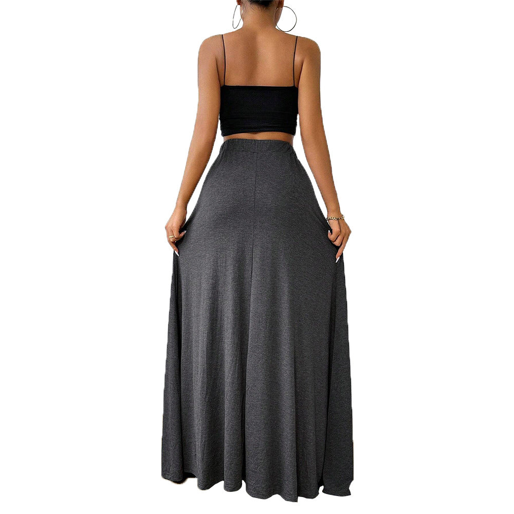 Damen Maxirock Elastisch Verstellbarer Kordelzug