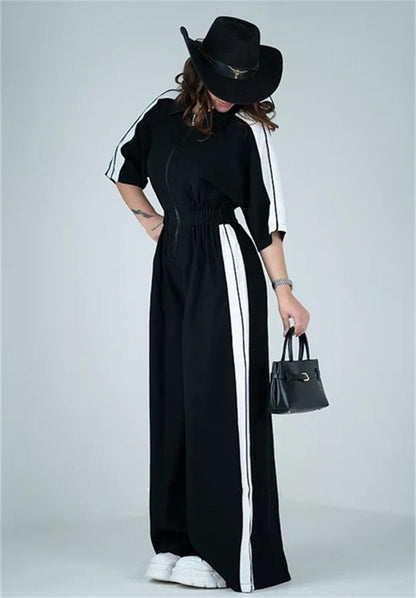 Damen Jegging Elastischer Bund Seitliche Streifen Eveloria