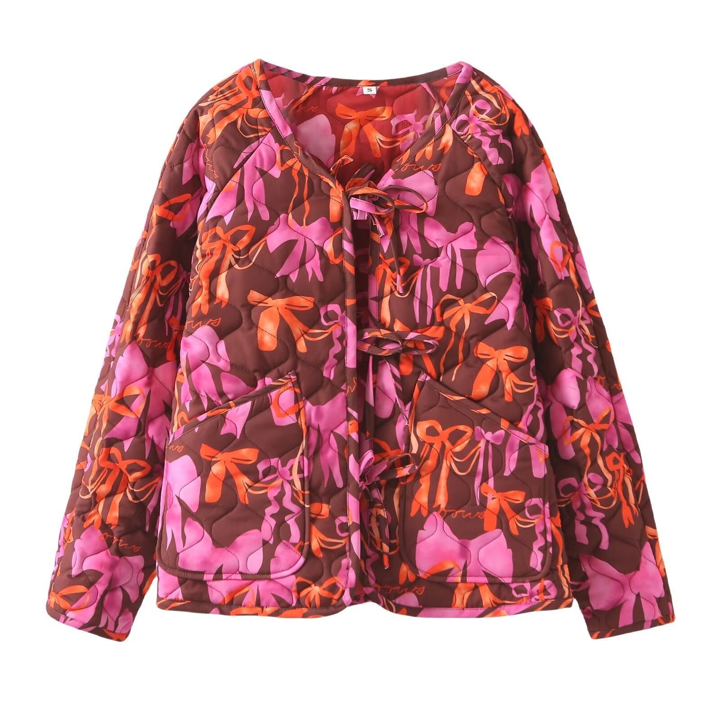 Damen Leichte Steppjacke Farbenfrohes Schleifenmuster - Eveloria