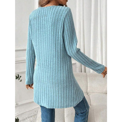 Damen Tunika-Shirt Langärmlig Wickeldesign Eveloria