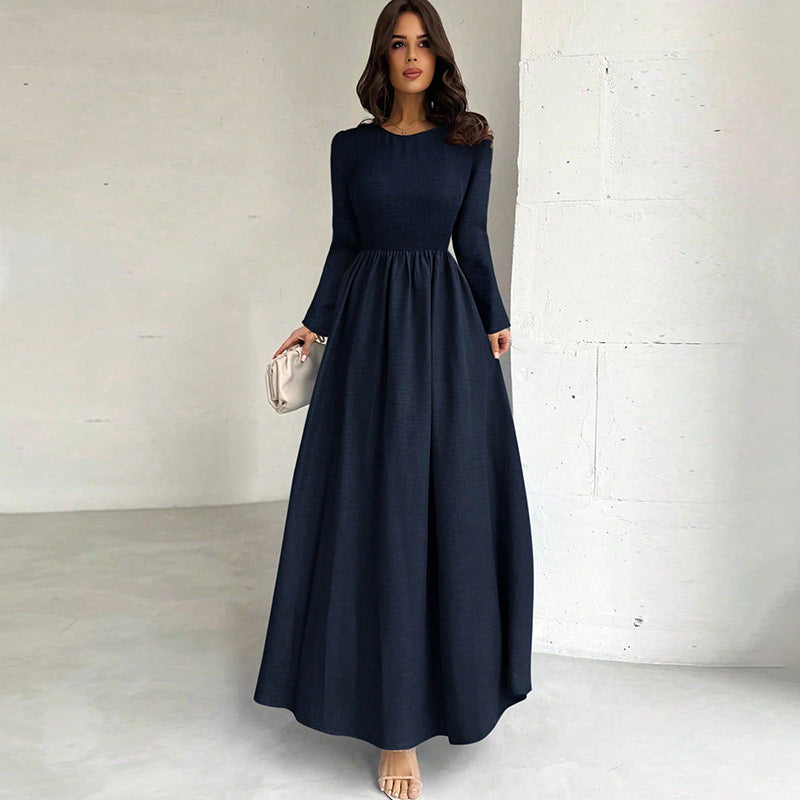 Damen Maxikleid Slim Fit Langärmlig Schwarz Eveloria - Eveloria