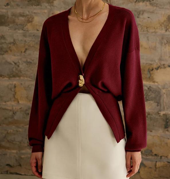 Damen Strickjacke Eleganter Verschluss Eveloria
