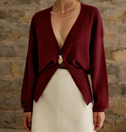 Damen Strickjacke Eleganter Verschluss Eveloria