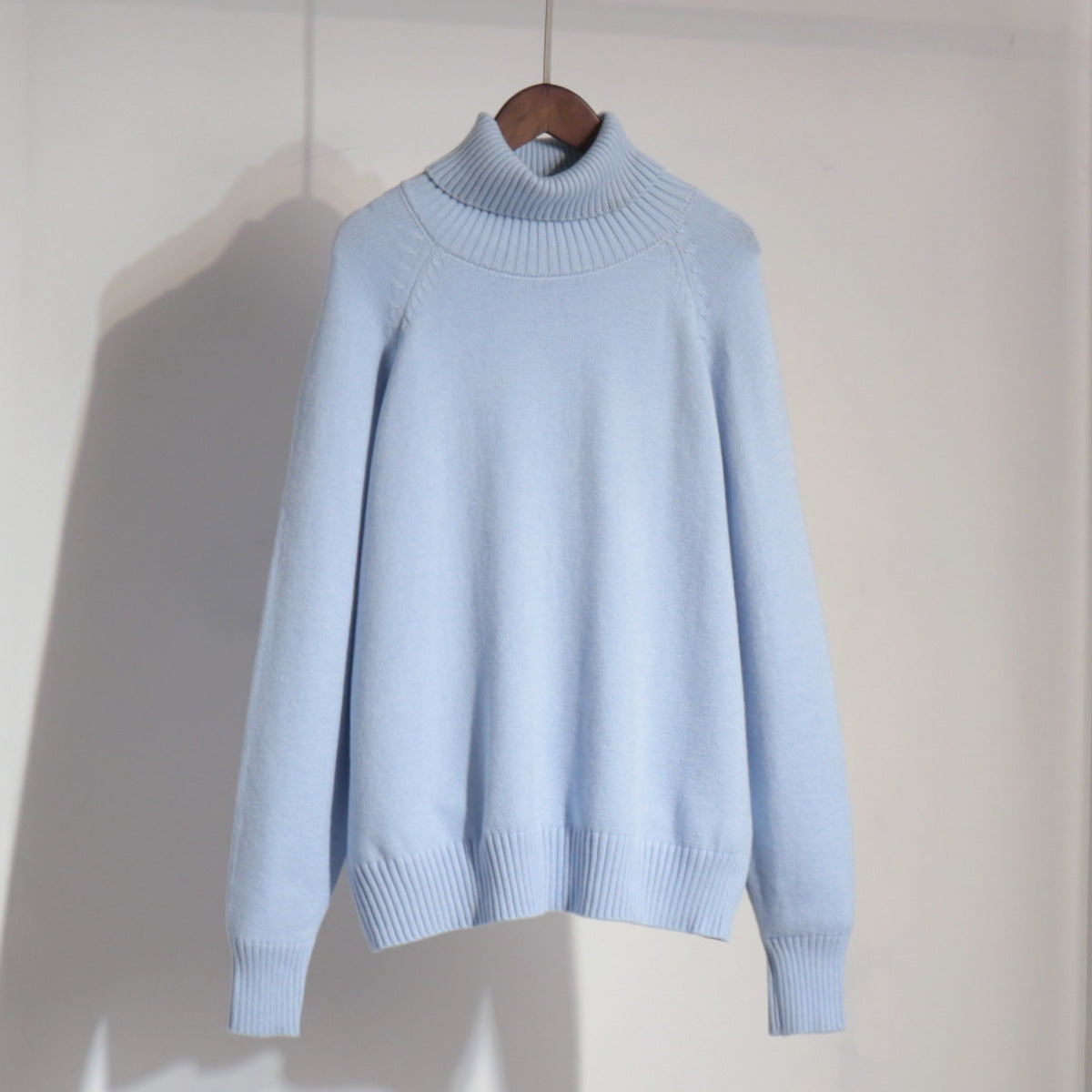 Damen Strickpullover Hochkragen Lässig