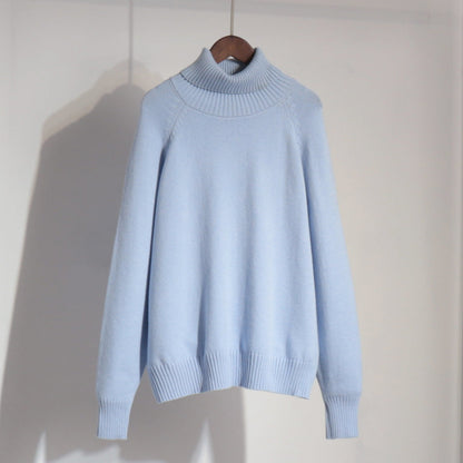 Damen Strickpullover Hochkragen Lässig