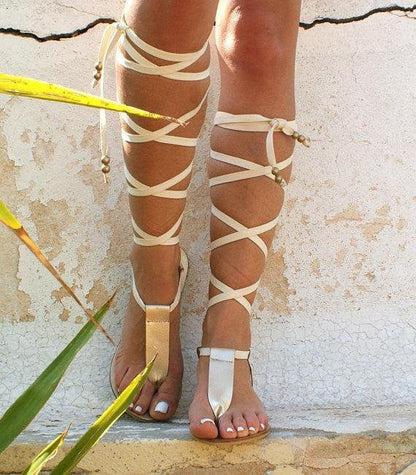 Damen Gladiator Sandalen aus Leder Eveloria
