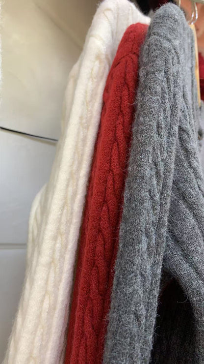 Damen Strickjacke Zopfmuster Eveloria