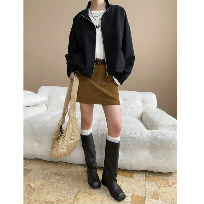 Damen Lässige Übergangsjacke Bequem Taschen Eveloria