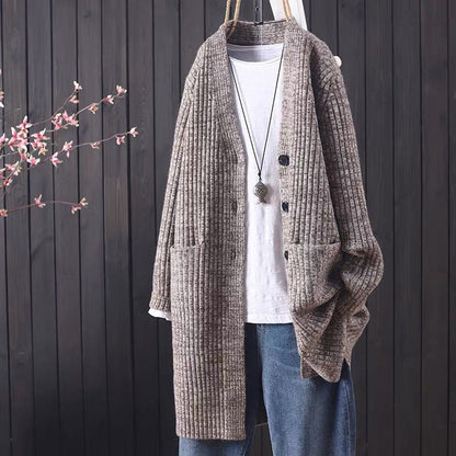 Damen Strickjacke Kuschelig Mit Taschen Modisch Grau Eveloria