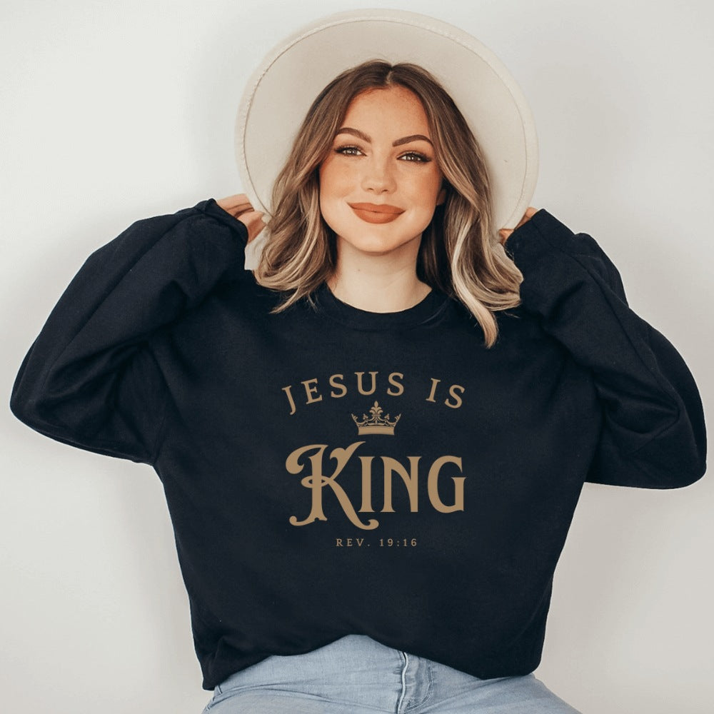 Damen Sweatshirt Locker Passform Inspirierender Schriftzug Grau