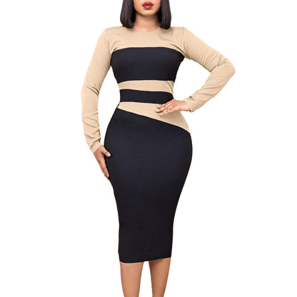 Damen Kleid Geometrisches Design Figurbetont Eveloria