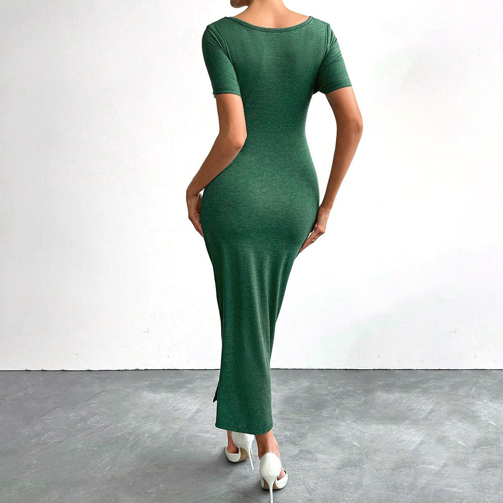 Damen Wickelkleid mit Schlitz und Rüschendetails Eveloria