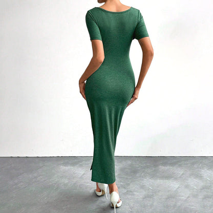 Damen Wickelkleid mit Schlitz und Rüschendetails Eveloria