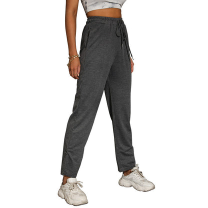 Damen Jogginghose Verstellbarer Bund Gerader Schnitt Eveloria