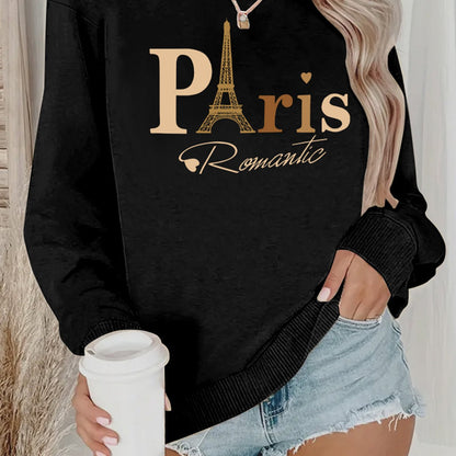 Damen Sweatshirt Paris-Design Romantisch Eveloria