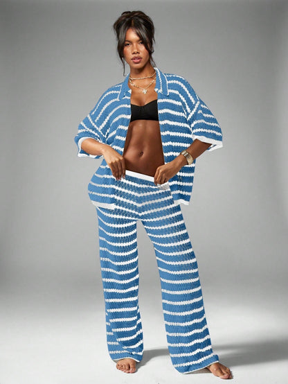 Damen Zweiteiler-Set Offene Ärmel Weites Design