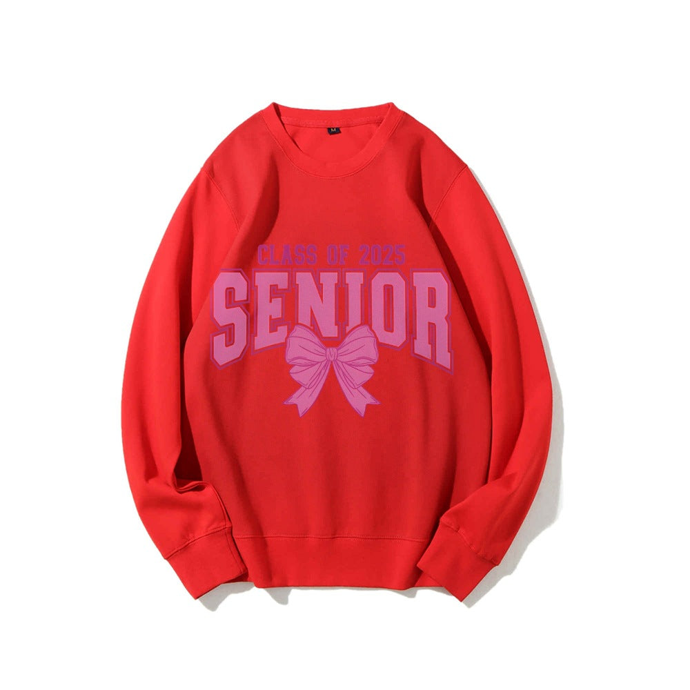 Damen Sweatshirt Abschlussjahr Schleifendesign Grau Eveloria