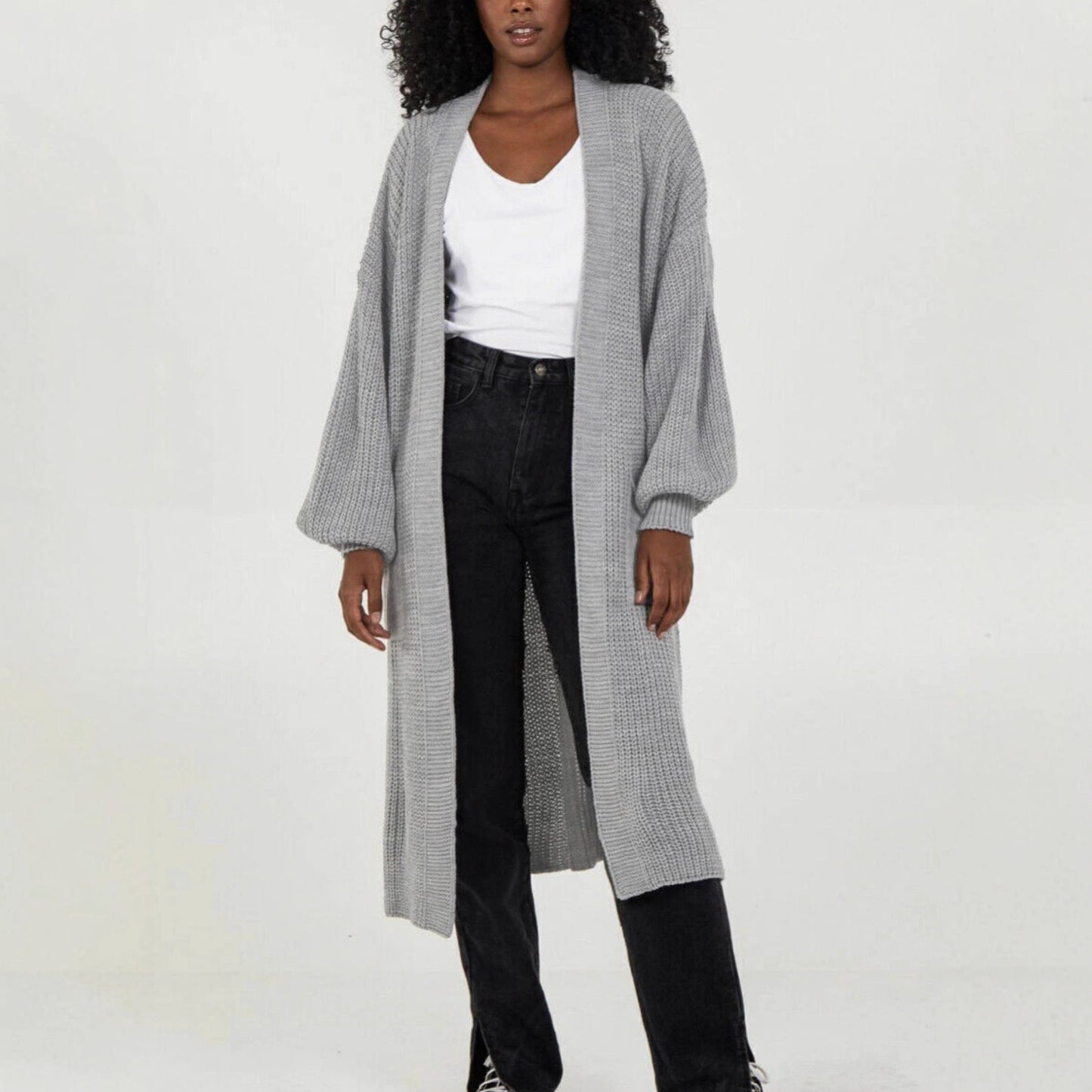 Damen Oversized Strickmantel Lässig