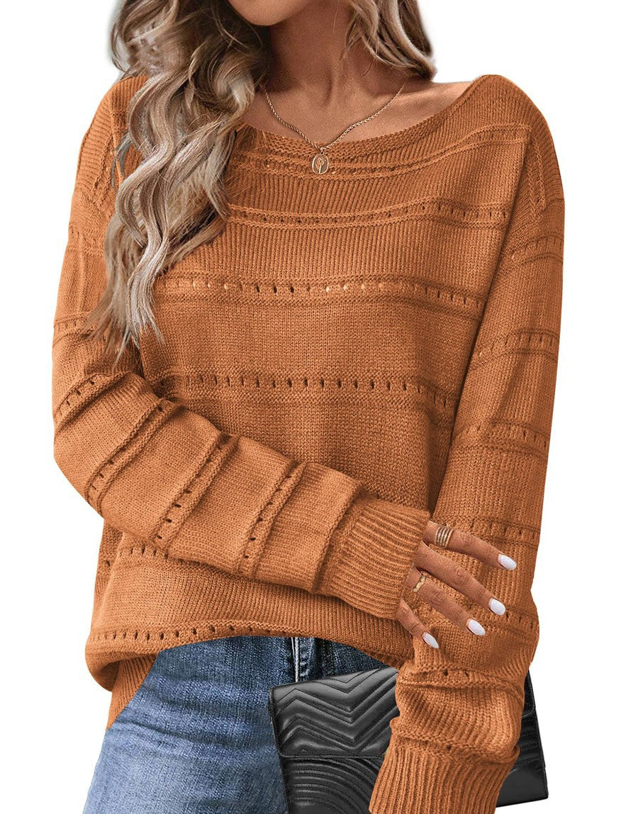 Damen Strickpullover Luftig Weit Geschnitten Eveloria