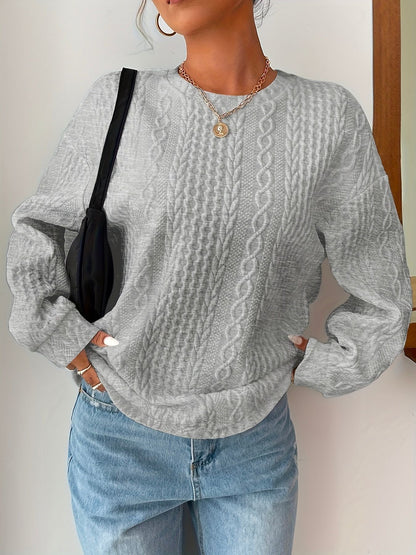 Damen Strickpullover Struktur Optik Lässig