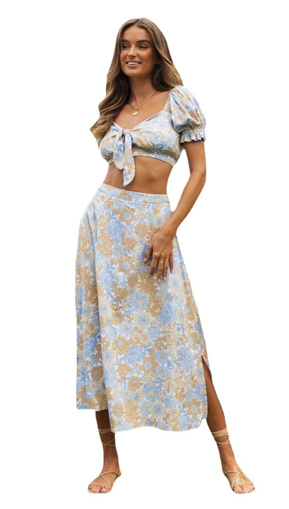 Damen Bleistiftrock Floralmuster Tailliert Eveloria