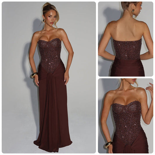 Damen Abendkleid Korsettdesign Fließender Rock Eveloria - Eveloria