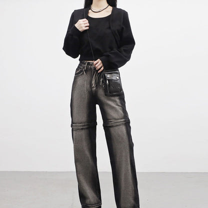 Damen Cropped Sweatjacke Weich Ärmel Eveloria