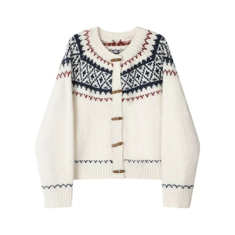 Damen Strickjacke Norwegermuster Eveloria - Eveloria