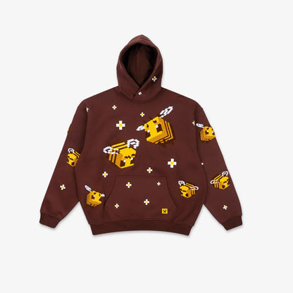 Damen Kapuzenpullover Bienen-Design Gemütlich Grün Eveloria - Eveloria