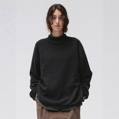 Damen Strickpullover Hochgeschnitten Komfortabel Eveloria