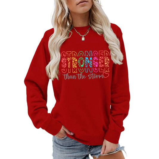 Damen Sweatshirt Lässiger Schnitt Motivierender Schriftzug Grau - Eveloria