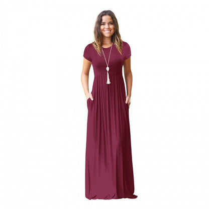 Damen Maxikleid mit Taschen Fließender Schnitt Eveloria