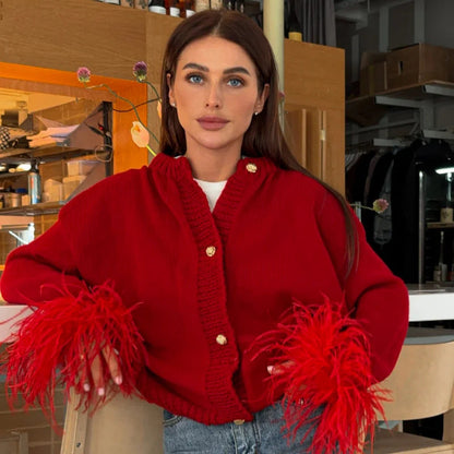 Damen Strickjacke mit ausgefallenen Ärmeln Eveloria