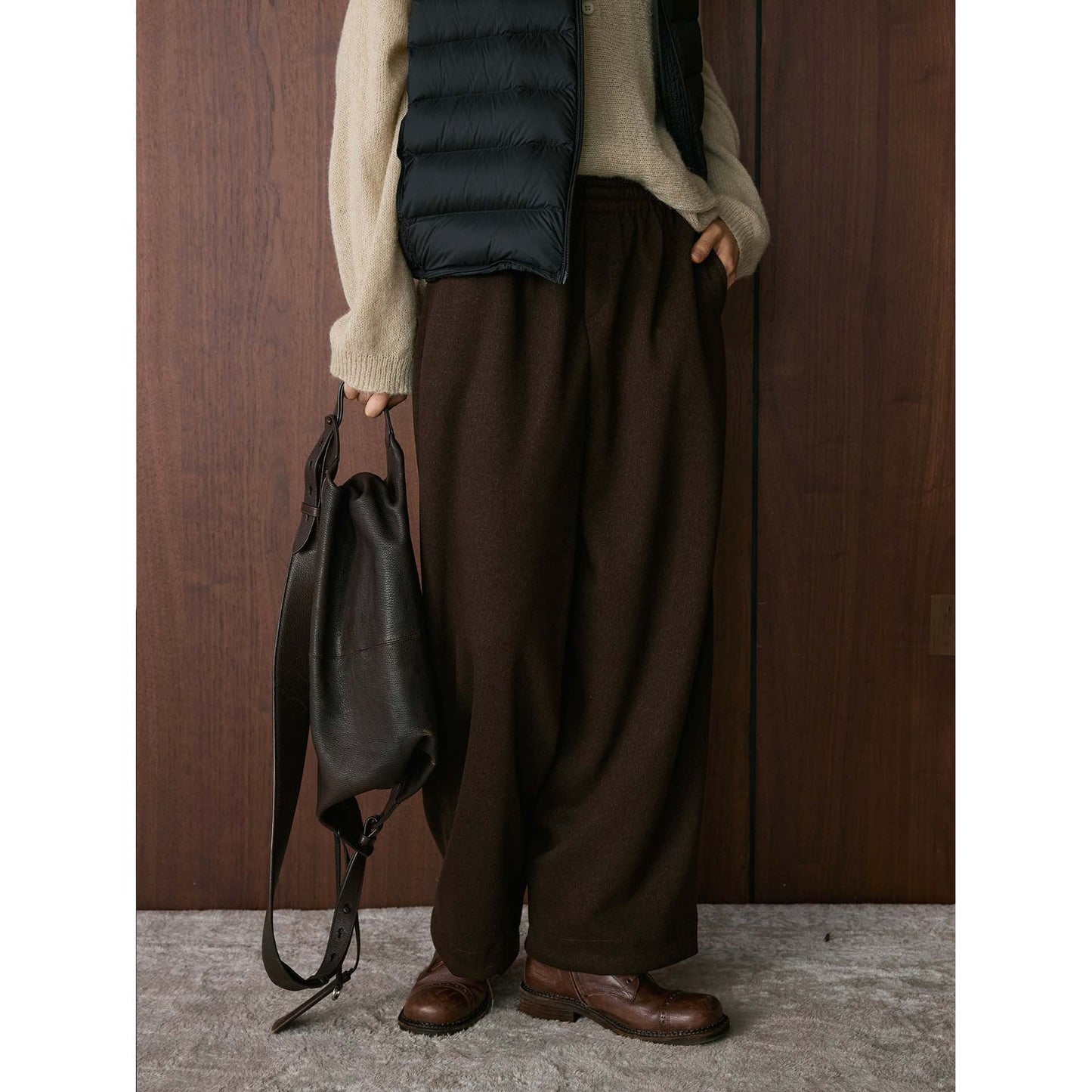 Damen Chino-Hose Hochwerder mit Lässigem Schnitt Beige