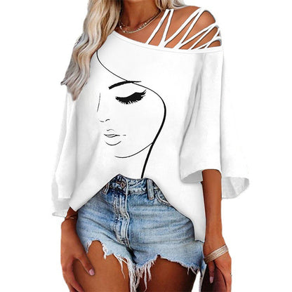 Eveloria Damen Print T-Shirt Lässig Lockeres Design