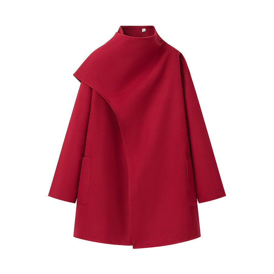 Damen Überjacke Asymmetrisch Mit Taschen Eveloria