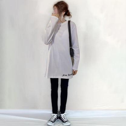 Damen Langärmliges T-Shirt Eveloria mit Schriftzug