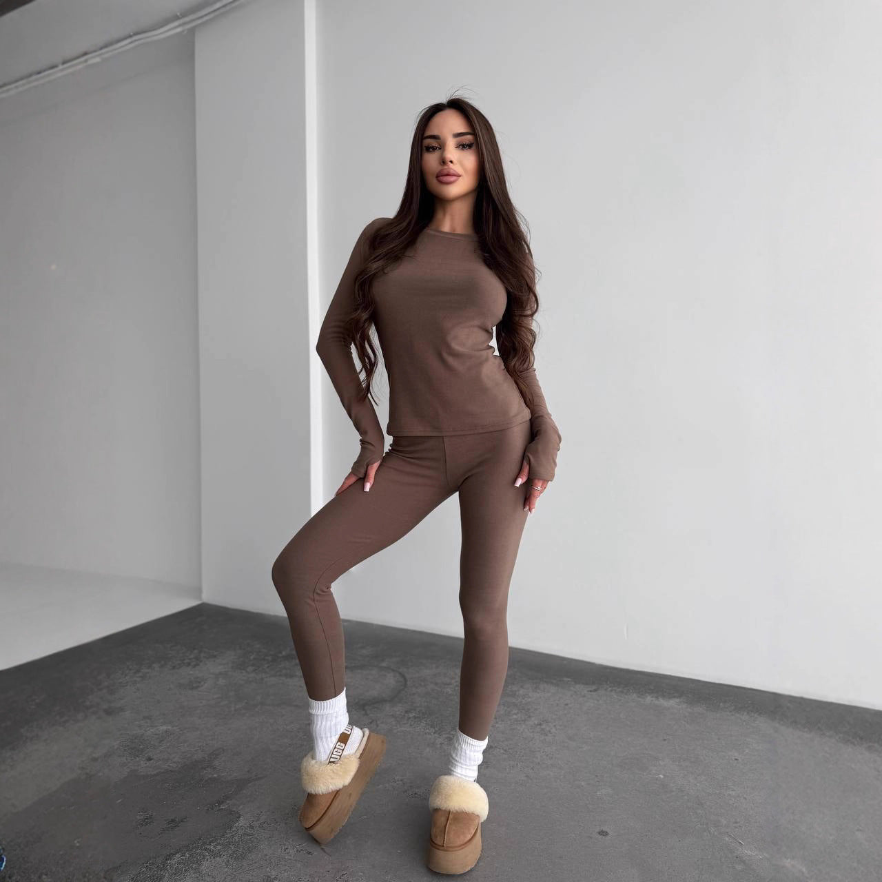 Damen Fitness-Loungewear-Set Körperbetont Eveloria