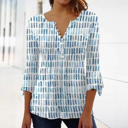 Damen Bluse Modernes Grafikdesign Knöpfe Eveloria - Eveloria