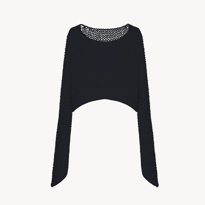 Damen Strickpullover Cropped Weite Passform Beige