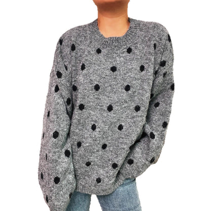 Damen Strickpullover Punktuelles Design Eveloria