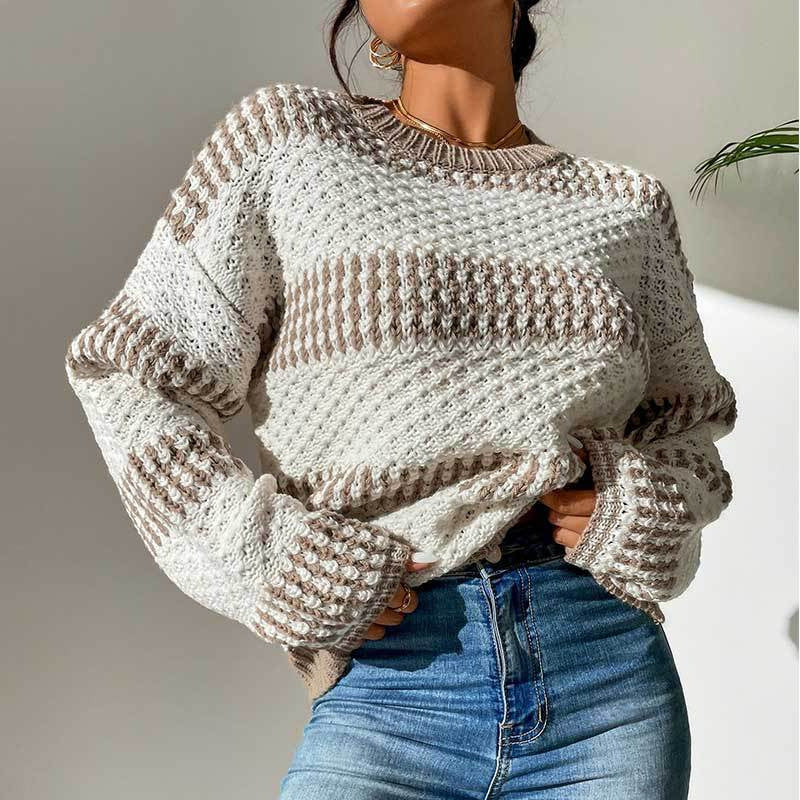 Damen Strickpullover Oversized Strukturmuster - Eveloria