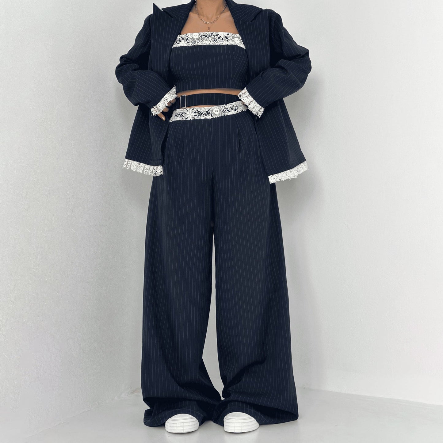 Damen Elegantes Zweiteiliges Set Spitze