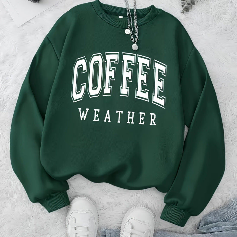 Damen Sweatshirt Coffee Weather Aufdruck Eveloria