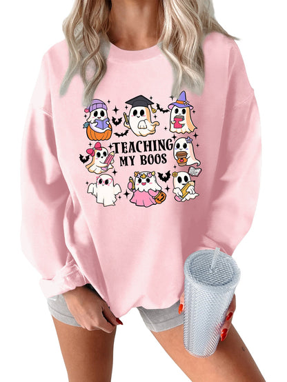 Damen Sweatshirt Halloween-Motiv Lässiger Schnitt Eveloria